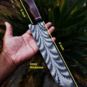 Mosaic Damascus Knife Butterfly Feather Pattern