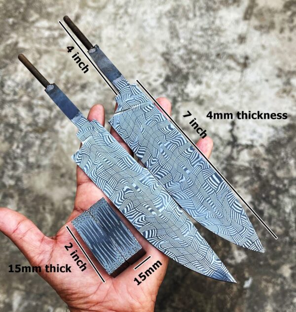 Set of Mosaic Damascus Blanks And Bolsters - Image 3