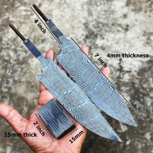 Set of Mosaic Damascus Blanks And Bolsters