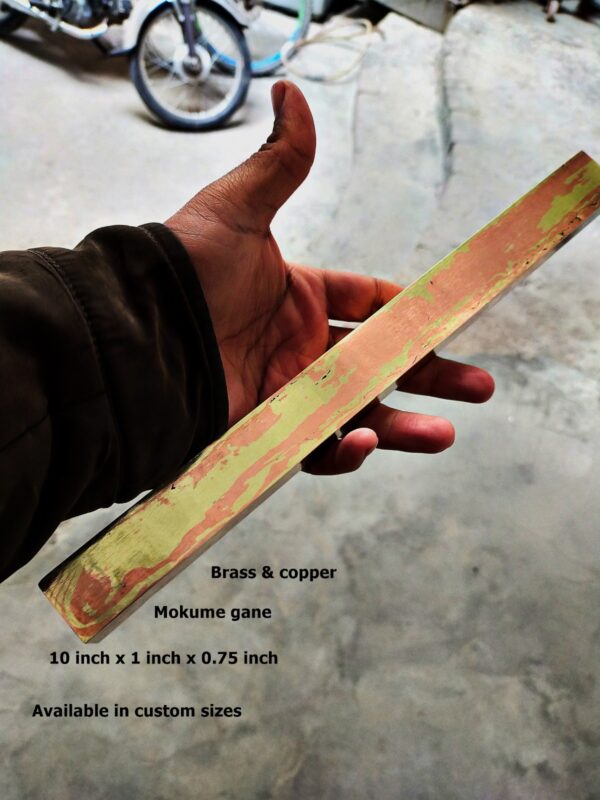 Mokume Gane rod Brass Copper