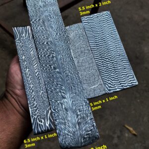 Set of 4 mosaic damascus bars