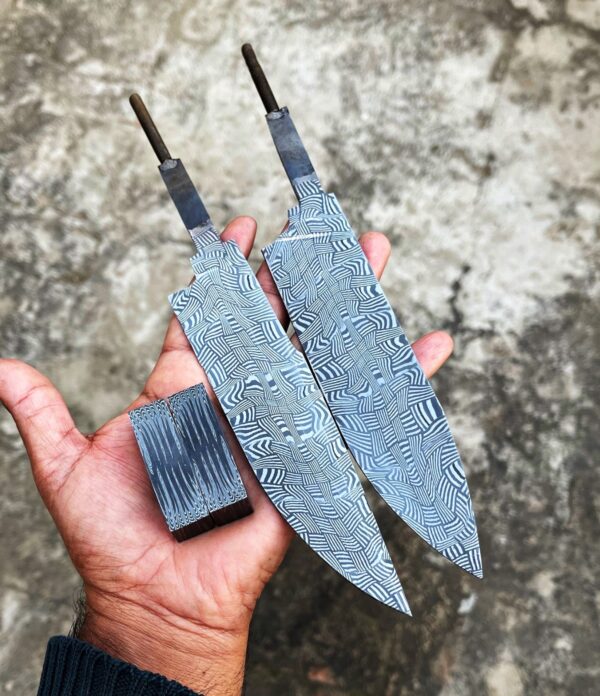Set of Mosaic Damascus Blanks And Bolsters - Image 4