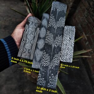 Set of 4 Mosaic Damascus Bars To Make Knives