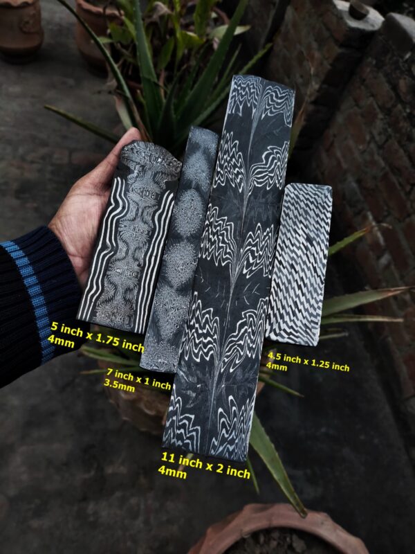 Set of 4 Mosaic Damascus Bars To Make Knives